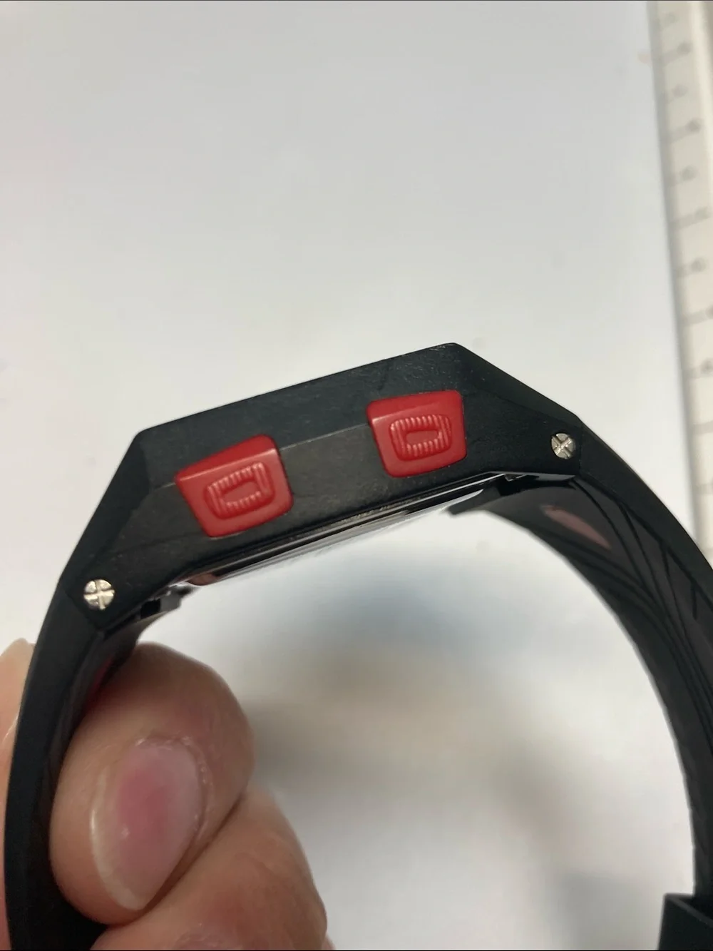Nixon The Lodown, Black and Red Digital Surf Watch, new battery